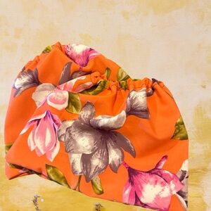 Floral Orange Stirrup Covers